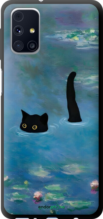 TPU чехол С изображением кота и водяной лилии Monet для Samsung Galaxy M31s M317F - 6519b-2055 изображение 