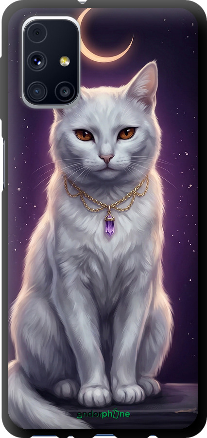 TPU чехол Mystic White Cat Gothic Dark Purple Gold для Samsung Galaxy M31s M317F - 6805b-2055 изображение 