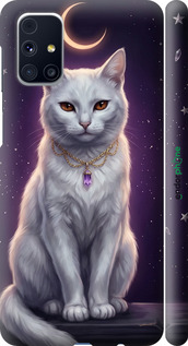 3D пластиковий матовий чехол Mystic White Cat Gothic Dark Purple Gold для Samsung Galaxy M31s M317F - 6805m-2055 изображение 