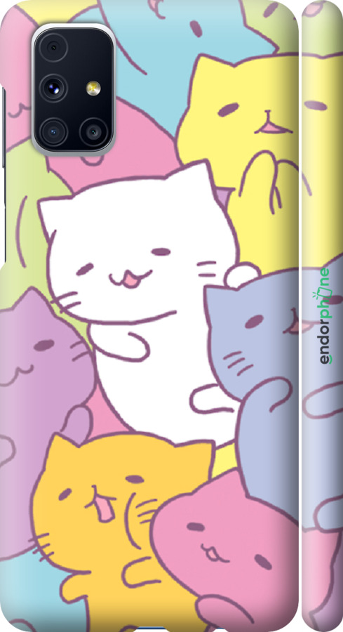 

3D пластиковий матовий чохол "Кошенята " для Samsung Galaxy M31s M317F, Білий