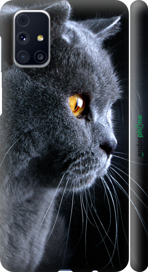 

3D пластиковий матовий чохол "Гарний кіт" для Samsung Galaxy M31s M317F, Чорний