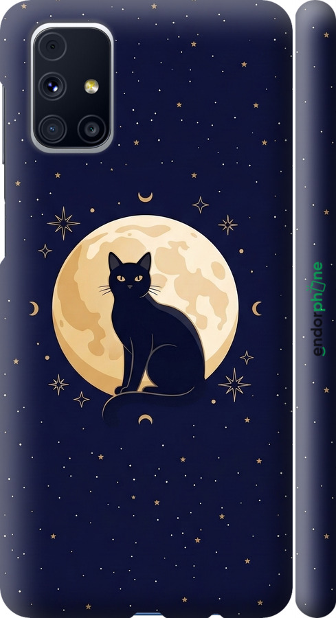 3D пластиковый матовый чехол Cute Cat Celestial/Witchy для Samsung Galaxy M31s M317F - 6787m-2055 изображение 