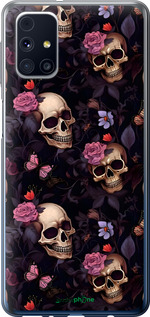 2D пластиковый чехол Черепа и розы для Samsung Galaxy M31s M317F - 6316t-2055 изображение 