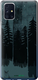 2D пластиковый чехол Лиса и ночной лес для Samsung Galaxy M31s M317F - 6481t-2055 изображение 
