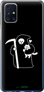 2D пластиковый чехол Минималистичный арт: смерть и кошка для Samsung Galaxy M31s M317F - 6529t-2055 изображение 