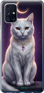 Силиконовый чехол Mystic White Cat Gothic Dark Purple Gold для Samsung Galaxy M31s M317F - 6805u-2055 изображение 