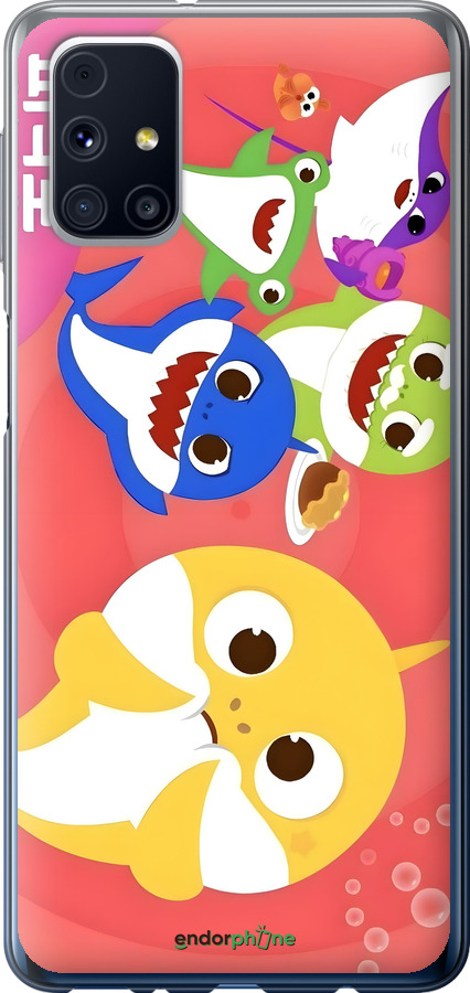 2D пластиковый чехол Бейби Шаркс для Samsung Galaxy M31s M317F - 6305t-2055 изображение 
