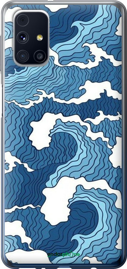 2D пластиковый чехол Абстрактный рисунок морских волн для Samsung Galaxy M31s M317F - 6538t-2055 изображение 