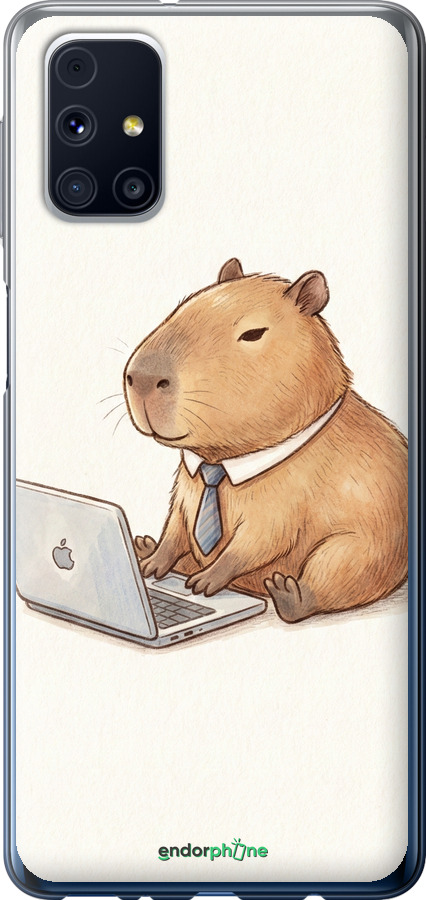2D пластиковый чехол Funny Capybara CEO Working для Samsung Galaxy M31s M317F - 6777t-2055 изображение 