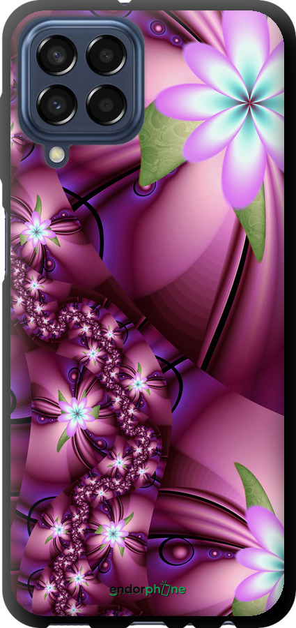 

TPU чорний чохол "Квіткова мозаїка" для Samsung Galaxy M33 M336B, Рожевий