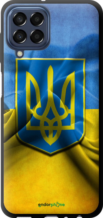 

TPU чорний чохол "Прапор та герб України" для Samsung Galaxy M33 M336B, Блакитний