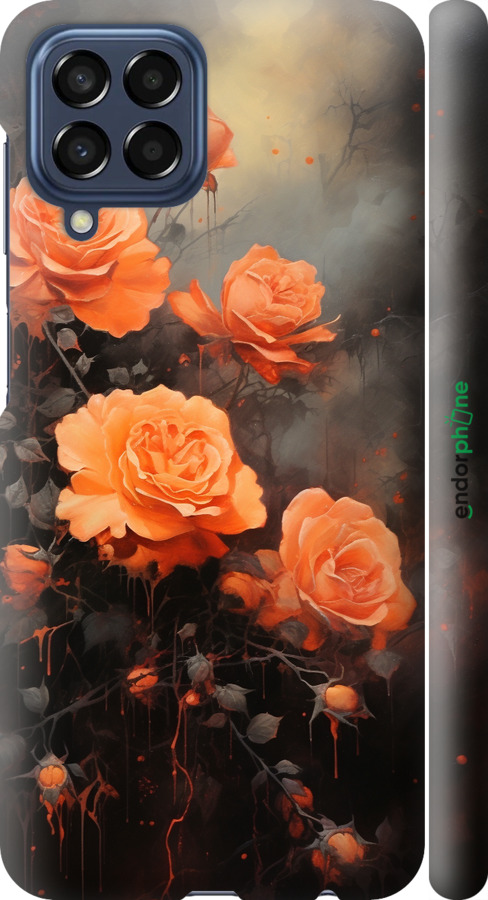 3D пластиковый матовый чехол Оранжевые розы для Samsung Galaxy M33 M336B - 5944m-2633 изображение 