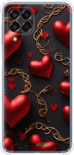 Силикон с усиленными углами чехол Сердечки для Samsung Galaxy M33 M336B - 5831sp-2633 изображение 