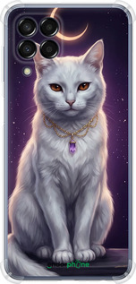 Силіконовий протиударний с посиленими кутами чехол Mystic White Cat Gothic Dark Purple Gold для Samsung Galaxy M33 M336B - 6805sp-2633 изображение 