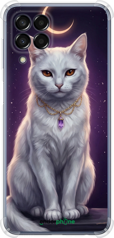 Силіконовий протиударний с посиленими кутами чехол Mystic White Cat Gothic Dark Purple Gold для Samsung Galaxy M33 M336B - 6805sp-2633 изображение 