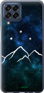 Силиконовый чехол Горы и звезды нарисованы на фоне галактики для Samsung Galaxy M33 M336B - 6490u-2633 изображение 