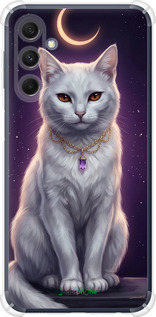 Силикон с усиленными углами чехол Mystic White Cat Gothic Dark Purple Gold для Samsung Galaxy M34 5G - 6805sp-3141 изображение 