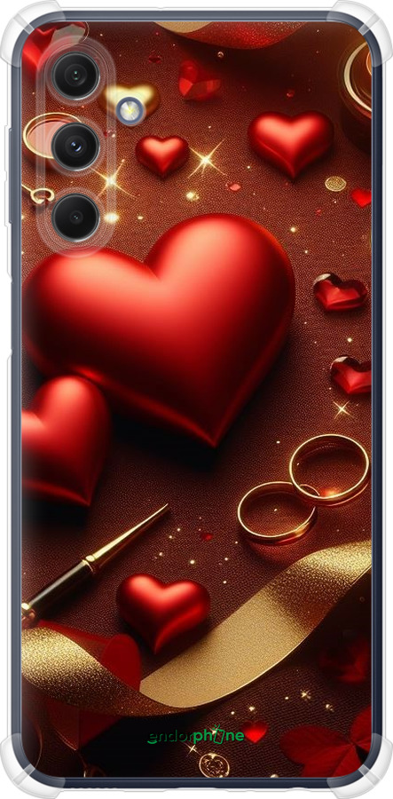Силикон с усиленными углами чехол Сердечки v3 для Samsung Galaxy M34 5G - 5833sp-3141 изображение 