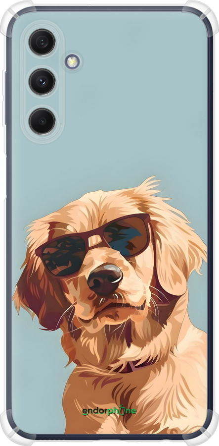Силикон с усиленными углами чехол Пес в очках для Samsung Galaxy M34 5G - 6381sp-3141 изображение 