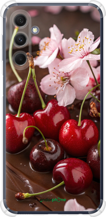 Силикон с усиленными углами чехол Вишня в шоколаде для Samsung Galaxy M34 5G - 6698sp-3141 изображение 