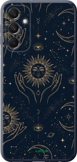 Силиконовый чехол Celestial Harmony: Sun & Moon Gold Mystic Pattern для Samsung Galaxy M34 5G - 6778u-3141 изображение 