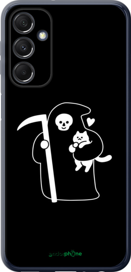 Силіконовий чехол Мінімалістичний арт: смерть та кішка для Samsung Galaxy M34 5G - 6529u-3141 изображение 