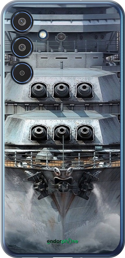 Силиконовый чехол Линкор, world of tanks, wargaming, военный корабль для Samsung Galaxy M35 5G - 6453u-3738 изображение 