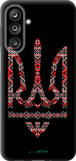 Силиконовый чехол Герб - вышиванка на черном фоне для Samsung Galaxy M36 - 1196u-4103 изображение 