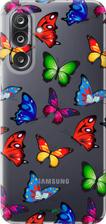 Силиконовый чехол Красочные мотыльки для Samsung Galaxy M36 - 4761u-4103 изображение 