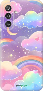 Силиконовый чехол Облака и радуга для Samsung Galaxy M36 - 6312u-4103 изображение 