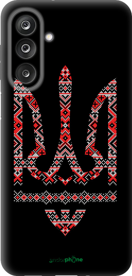 Силиконовый чехол Герб - вышиванка на черном фоне для Samsung Galaxy M36 - 1196u-4103 изображение 