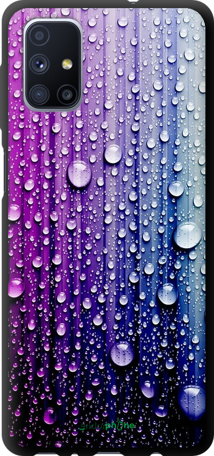 

TPU чорний чохол "Краплини води" для Samsung Galaxy M51 M515F, Синій
