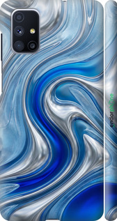 3D пластиковый матовый чехол Liquid Chrome для Samsung Galaxy M51 M515F - 6781m-1944 изображение 