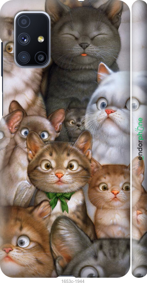 

3D пластиковий матовий чохол "Коти" для Samsung Galaxy M51 M515F