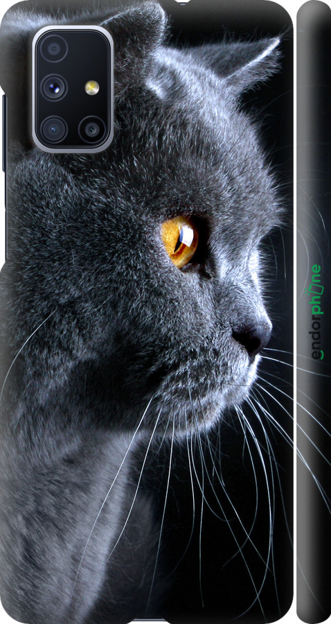

3D пластиковий матовий чохол "Гарний кіт" для Samsung Galaxy M51 M515F, Чорний