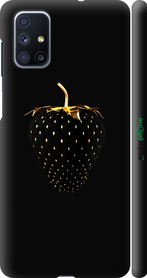 

3D пластиковий матовий чохол "Чорна полуниця" для Samsung Galaxy M51 M515F, Чорний