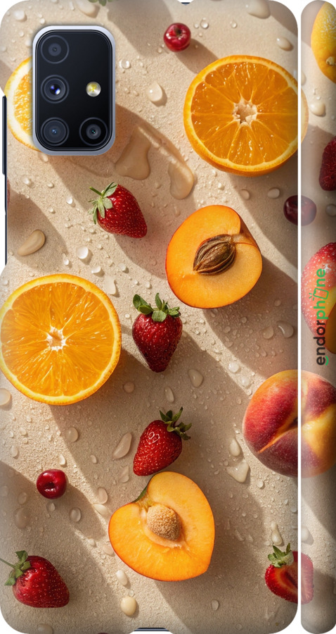 3D пластиковий матовий чехол Фрукти 3 для Samsung Galaxy M51 M515F - 6703m-1944 изображение 