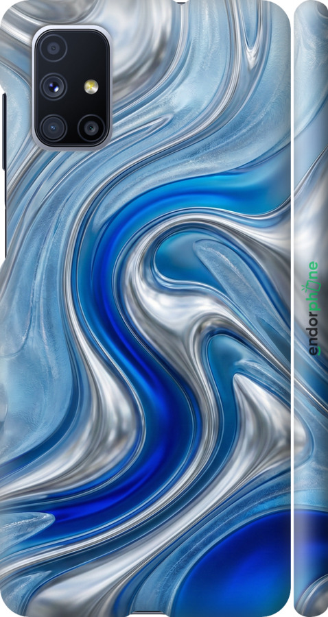 3D пластиковый матовый чехол Liquid Chrome для Samsung Galaxy M51 M515F - 6781m-1944 изображение 