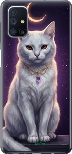 Силіконовий чехол Mystic White Cat Gothic Dark Purple Gold для Samsung Galaxy M51 M515F - 6805u-1944 изображение 