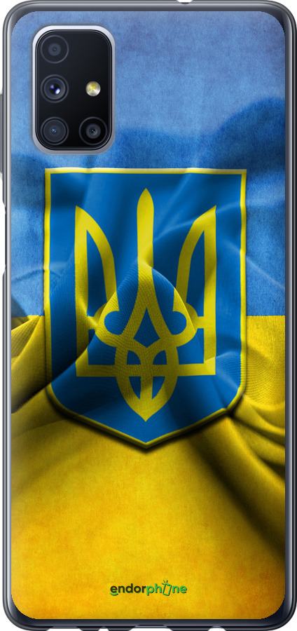 

Силіконовий чохол "Прапор та герб України" для Samsung Galaxy M51 M515F, Блакитний