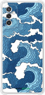 Силикон с усиленными углами чехол Абстрактный рисунок морских волн для Samsung Galaxy M52 M526B - 6538sp-2490 изображение 