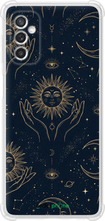 Силіконовий протиударний с посиленими кутами чехол Celestial Harmony: Sun & Moon Gold Mystic Pattern для Samsung Galaxy M52 M526B - 6778sp-2490 изображение 