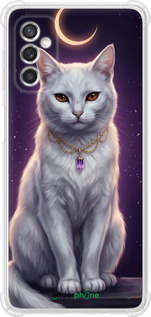 Силіконовий протиударний с посиленими кутами чехол Mystic White Cat Gothic Dark Purple Gold для Samsung Galaxy M52 M526B - 6805sp-2490 изображение 
