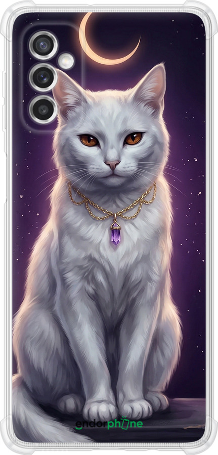 Силіконовий протиударний с посиленими кутами чехол Mystic White Cat Gothic Dark Purple Gold для Samsung Galaxy M52 M526B - 6805sp-2490 изображение 