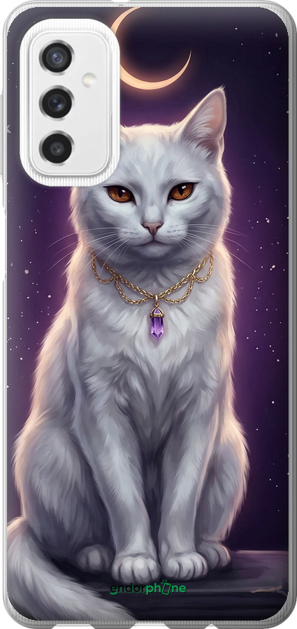 Силиконовый чехол Mystic White Cat Gothic Dark Purple Gold для Samsung Galaxy M52 M526B - 6805u-2490 изображение 