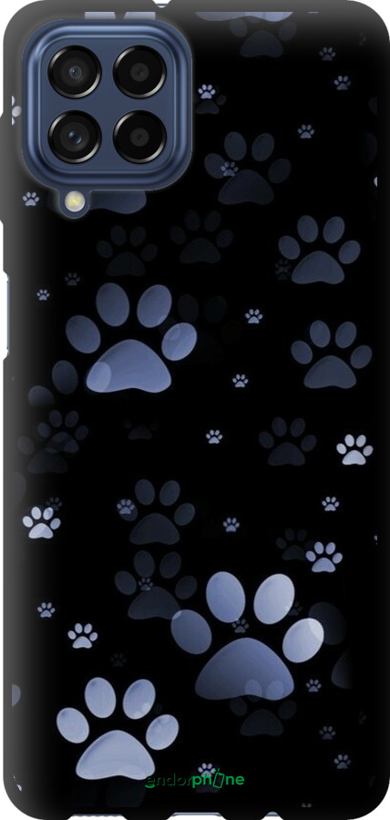 TPU чехол С синими отпечатками лап для Samsung Galaxy M53 M536B - 6441b-2608 изображение 