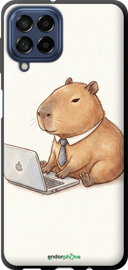 TPU чехол Funny Capybara CEO Working для Samsung Galaxy M53 M536B - 6777b-2608 изображение 