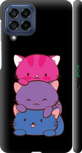 3D пластиковий матовий чехол Милі котятка для Samsung Galaxy M53 M536B - 6518m-2608 изображение 