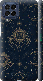 3D пластиковый матовый чехол 'Celestial Harmony: Sun & Moon Gold Mystic Pattern' для Samsung Galaxy M53 M536B изображение 3