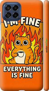 3D пластиковий матовий чехол Funny Cat для Samsung Galaxy M53 M536B - 6786m-2608 изображение 